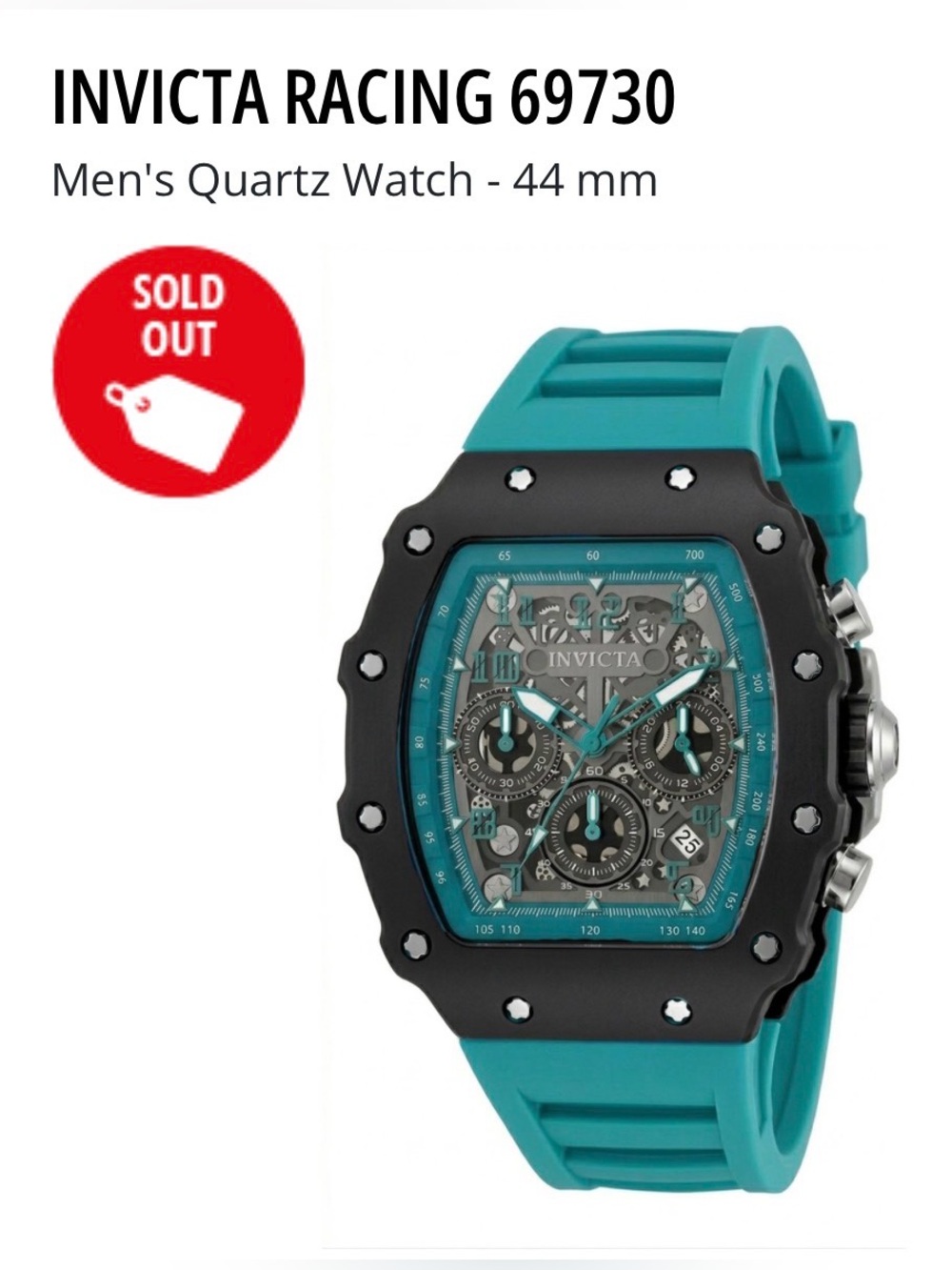 UNRELEASED**Invicta Racing watch. Grand Prix collab